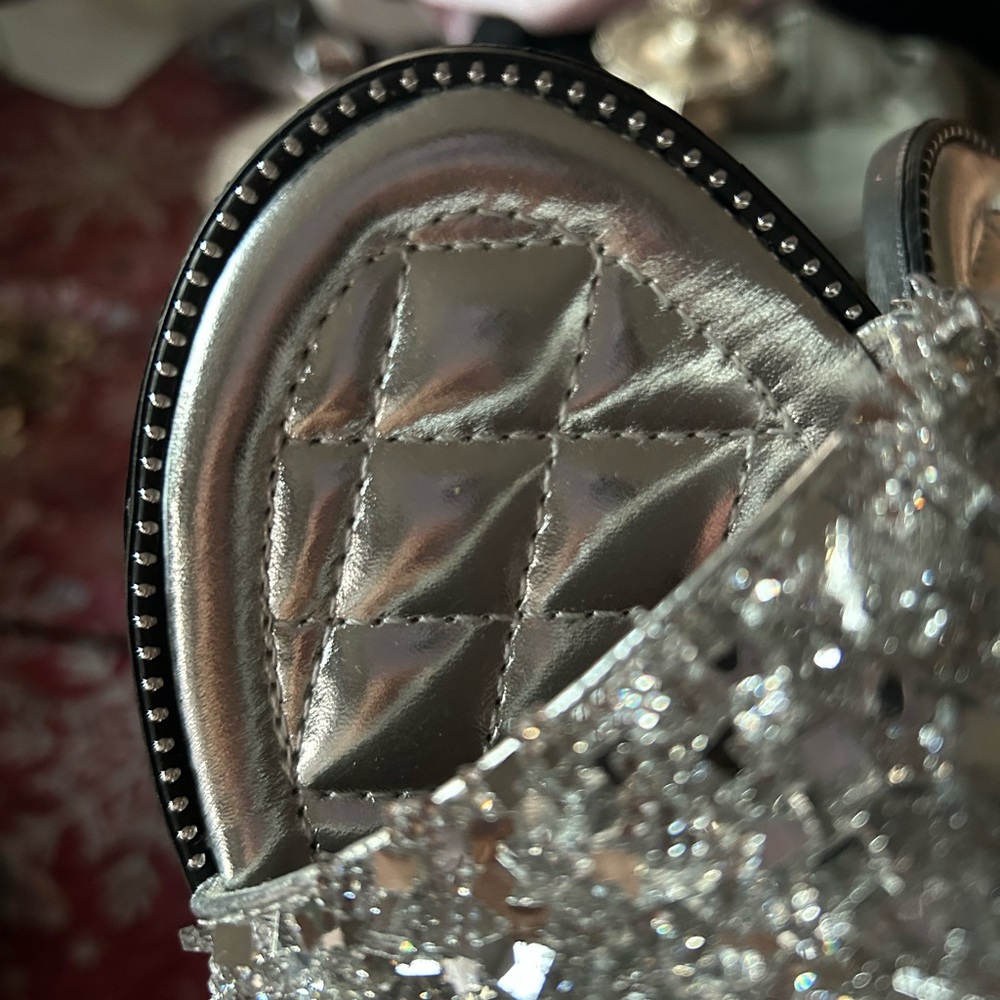 Silver blinged out slip on slide - Picture 6 of 6